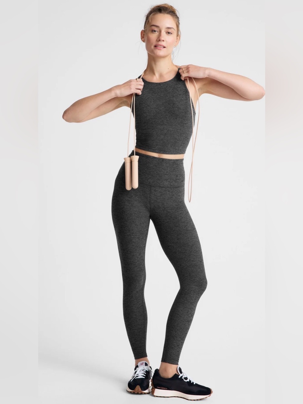 Beyond Yoga Spacedye Caught In The Midi High Waisted Legging Gray XS